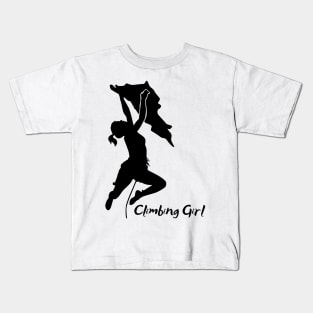 Climbing Girl - black Kids T-Shirt